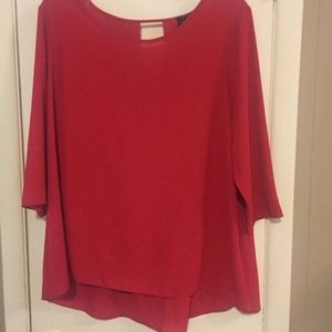 New Directions Plus Size Dressy Red Top-1X-NWOT